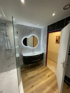 Rénovation complète d'une salle de bain sur léognan